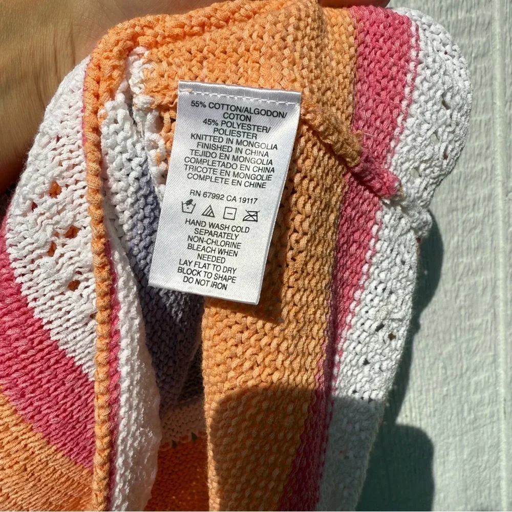 NWT Sigrid Olsen Sport Women’s Striped Knitted Knit Sweater Pullover Vest Top M - Picture 4 of 5